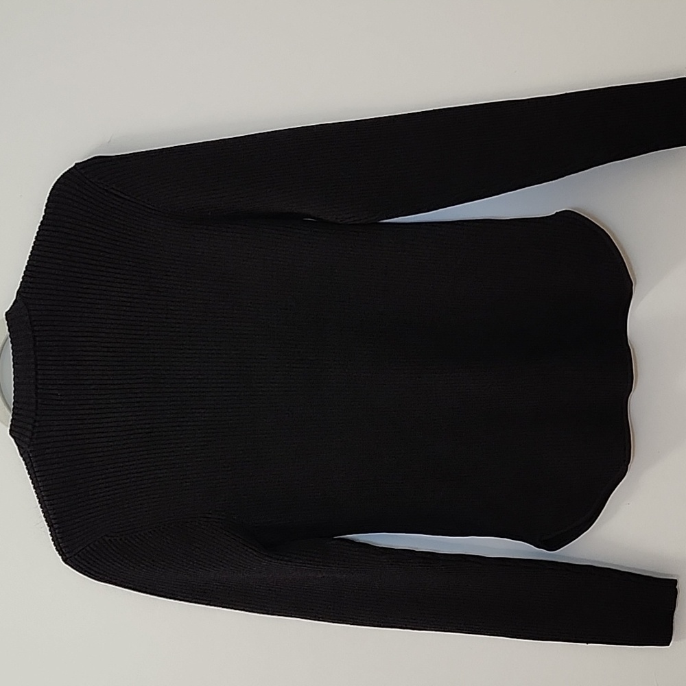 Ganni ribbed knit sweater featuring decorative crystal buttons Sz Large - Picture 12 of 16